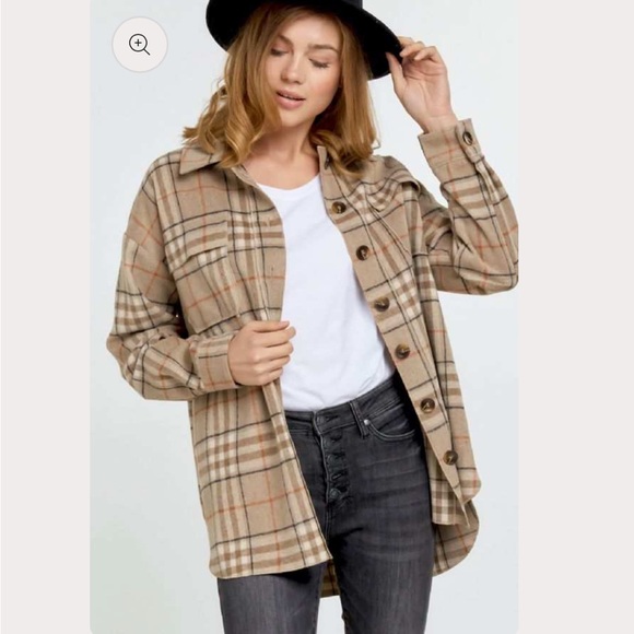 Davi & Dani Quilted Button Down Shacket with Chest Pockets